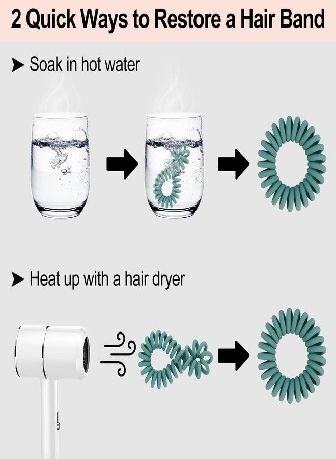 JessLab Spiral Hair Bobbles, Pack of 20 Traceless Telephone Cable Hair Bobbles No Wrinkles Spiral Bracelet Plastic Coil Ponytail Holder No-Damage Headband Hair Accessories for Girls Women Ladies Gift - Image 4